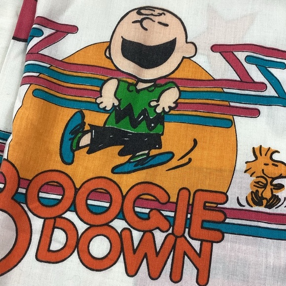 Vintage Peanuts Charlie Brown flat sheet 80 x 85 - Picture 3 of 6